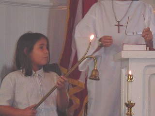 Candle lighting at Mizpah United Methodist Church, Walkerton, VA